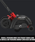 12 Amp Corded Lawn Edger With Adjustable Auxiliary Handle Precision Line Guide For Clean Edges Along Hard Surfaces