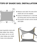 Installation diagram for Curved Sun Shade Sail 20x26 Grey Outdoor Canopy with hyperbolic design and corner tension tips.