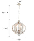 Dimensions of Farmhouse Style 5 Light Wood Chandelier Light Fixture For Kitchen Island Foyer Dining Room Living Room White Finish Cozy Rustic Pendant Lighting With Modern Vibe For Your Home