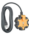 Industrial 5 Outlet Power Hub With 15 Ft Heavy Duty Extension Cord For Garage And Workshop 14 3 SJTW 15 Amp Circuit Breaker