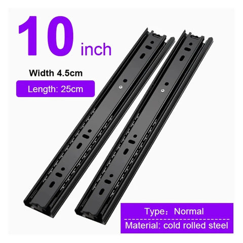Heavy Duty Ball Bearing Drawer Slides With Soft Closing, 45mm Wide, Full Extension Cabinet Hardware, 100Lb Load Rating, Smooth Glide, Two Rows Of Solid Steel Balls, Galvanized Blue Seal Surface Tough-As-Nails Durability And Performance, 10 inch, cold rolled steel