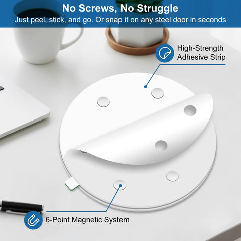 Rotating 6 In 1 Privacy Door Sign For Office And Home Keeps Interruptions In Check With In A Meeting Do Not Disturb Back Soon Please Knock Working Remotely Or Out Of Office Magnetic And Adhesive Mount 6 Inch Silver with magnetic and adhesive mounting on desk