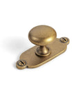Antique Brass Zinc Alloy Cabinet Knob With Backplate Single Hole Center Mount Durable Top Notch Wear Resistant Hardware Set