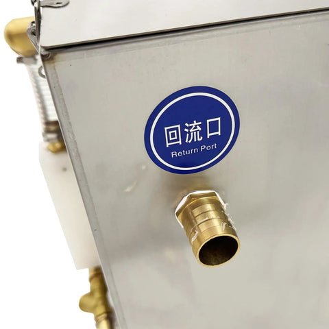 Close-up of the return port on the Hardcore 110 Volt Oil Water Separator For Cnc Machining Centers And Coolant Recycling.