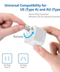 Hands adjusting US AU plug adapter for Voltage Converter 220V To 110V Travel Step Down With 4 USB Charging Ports And Universal Adapters