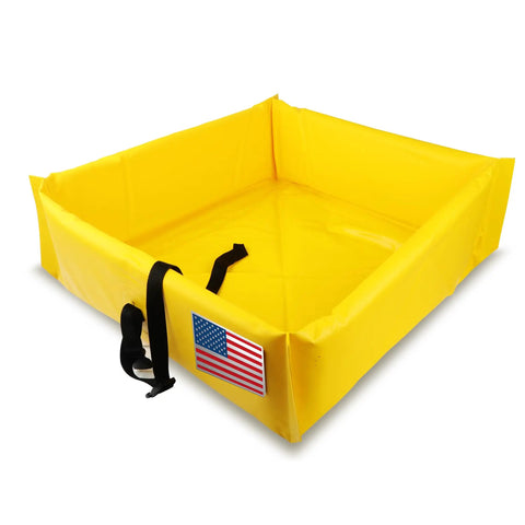 Foldable Duck Pond With Portable Secondary Containment Berm And PVC Mini Spill Berm 2x2 Feet Works Like A Boss For Quick Cleanup On Jobsites Farms And Outdoor Use