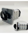 Five Position Rotary Changeover Switch YMZ12 32 4, 660V 32A, Four Stage Cam Switch, showing dial and terminals.