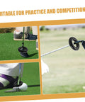 Three images of Two Pack Weighted Golf Swing Trainer Rings for Beginners on golf clubs, enhancing power and stability during practice.