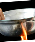 Aluminum Repair Patches For Pots Pans And Cookware, 10 Sheets applied to a pan with flame testing the patch durability.