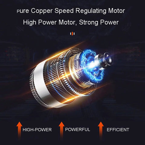 Image of a pure copper speed regulating motor showcasing high power features for the Heavy Duty Electric Stair Climbing Trolley With 1200W Motor Makes Moving Piles Of Furniture And Heavy Gear Up Or Down Steps A Total Breeze While Offering 280KG Load Capacity And Smooth Stepless Speed Control For Any Job.