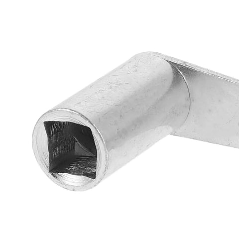 Close-up of Heavy Duty No-Fuss EDM Wire Spool Winder Hand Crank With Ergonomic Rotating Grip in silver metal showing square socket end