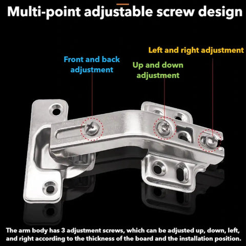 Four Pack 135 Degree Lazy Susan Cabinet Hinges With Adjustable Silent Operation showing multi-point adjustable screw design