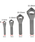 Slick Four Piece Countersink Chamfer Deburring Tool Set For Flawless Hole Beveling Two To Twenty Mm showing four HSS chamfer bits in sizes 2-20mm.