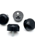 10-24 Thread Rubber Feet Bumpers 1 Inch Round Screw In Equipment Spacers with Galvanized Steel Stud, 4 Pack displayed on white background