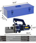 Hot Hydraulic Rebar Cutter 1350W Powerhouse Slicing Through #6 And Up To 3/4 Inch Steel Rods With Effort, includes blue carrying case, compact and durable design.