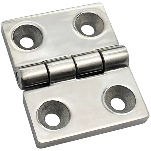 Stainless Steel T-Hinge Door Cabinet Brace Machine Hardware CL50 Heavy Duty 1Pcs front view showing hinge detail and holes.