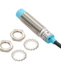 M12 Proximity Sensor With 4mm Sensing Distance, 10.5mm Cylindrical Body, NPN NO Output, 2m Cable, DC 6-36V, LJ12A3-4 with accessories