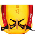 Akila Ice Axe Hammer For Alpine Climbing And Ski Mountaineering attached to yellow backpack