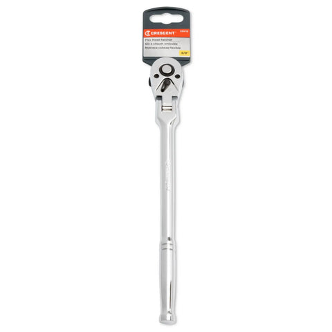 Three Eighths Inch Drive 72-Tooth Quick Release Flex Head Teardrop Ratchet With Eleven And A Quarter Inch Length shown