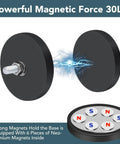 Six Pack One Quarter Inch Screw Hole Rubber Coated Magnets With Bolts And Washers For License Plate Mounting Heavy Duty Rare Earth Magnets With Threaded Studs Round Base And Flat Bar Mounting Hardware For Vehicle Camera And Rock Lights