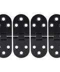 Zinc Alloy Flip Hinge Set Black Flap Cabinet Hardware Four Piece For Folding Tables And Sewing Machine Counters Smooth Opening Easy Installation Durable Home Workshop Hinge For Modern Furniture