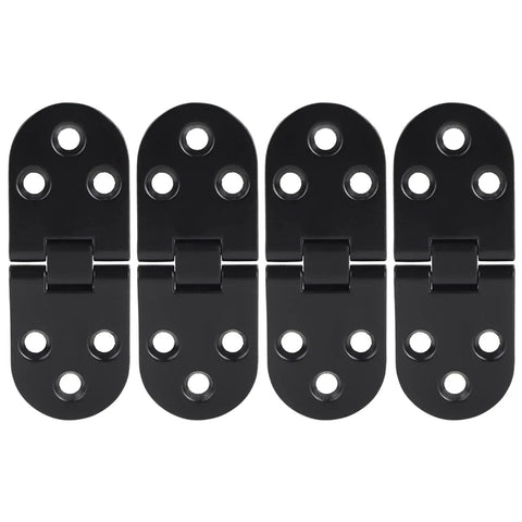Zinc Alloy Flip Hinge Set Black Flap Cabinet Hardware Four Piece For Folding Tables And Sewing Machine Counters Smooth Opening Easy Installation Durable Home Workshop Hinge For Modern Furniture