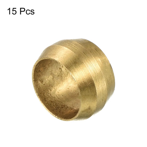 Brass 6mm compression sleeve ferrule for tubing, side view