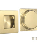 Two Pack Recessed Finger Pulls For Doors, 2.75 Inch, 304 Stainless Steel Sliding Closet Door Handles, gold tone finish