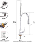 Outdoor Kitchen Sink Faucet, 360 Degree Rotatable, Deck Mounted, Single Handle Cold Water Tap With Flexible Neck, Chrome Finish
