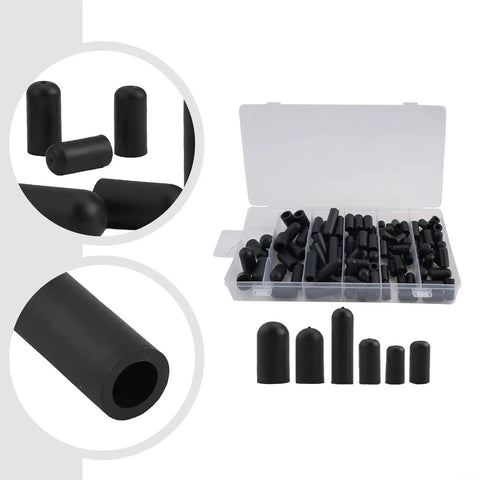 Premium 105 Piece Vacuum Hose End Cap Kit With Nine Sizes Of Flexible Rubber Seal For Quick Vehicle Rear Door Upgrade, Heat Resistant Up To 105C Abs Material Built For Tough Conditions And Effortless DIY Installation. 105-piece ABS hose cap kit in storage case, nine sizes