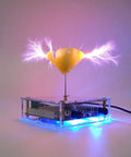 Bluetooth Music Tesla Coil Kit With Wireless Power And Built In Speaker showcasing touchable arc lightning display.