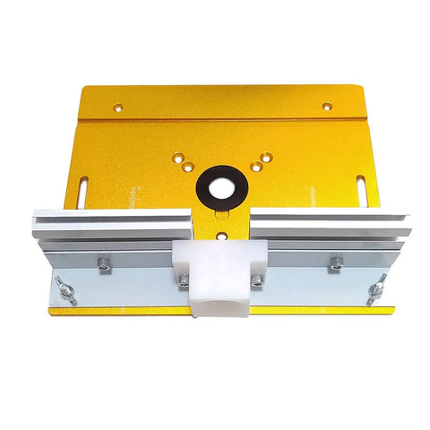Heavy Duty Aluminum Router Table Insert Plate With Easy Mount Slide Brackets And Bullseye Miter Gauge Fence Built Dang Tough For Weekend Warriors And Delivering Flawless Cuts Every Single Time, top view