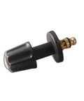 Close-up of oil rubbed bronze handle from Three Handle Tub And Shower Trim Set For Gerber Faucets, heavy duty metal construction.