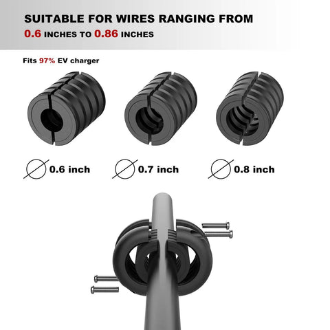 EV Charger Cable Retractor Ceiling Mount Tangle Free Cord Organizer Ditch The Cord Chaos For A Slick Garage Setup Smart Auto Return showing wire sizes 0.6-0.8 inches.