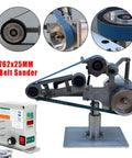 Badass Power Rugged Heavy Duty Vertical Belt Sander With Brushless 550 Watt Motor 110 Volt Horizontal Polish And Grind Tool Adjustable Steel Frame Low Noise Workhorse belt sander with 762x25MM size and steel frame