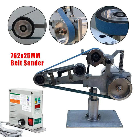 Badass Power Rugged Heavy Duty Vertical Belt Sander With Brushless 550 Watt Motor 110 Volt Horizontal Polish And Grind Tool Adjustable Steel Frame Low Noise Workhorse belt sander with 762x25MM size and steel frame