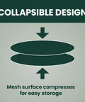 Illustration showing collapsible design of durable wild bird feeder with diamond mesh and 360 degree seed tray.