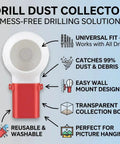 Mess Free Drill Dust Collector Box Attachment For Home Drilling And Picture Hanging Universal Power Tool Dust Catcher Bowl