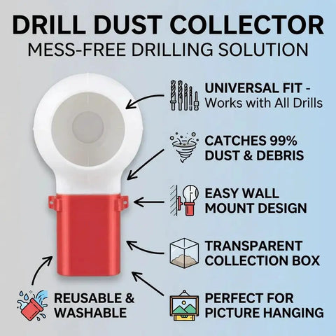 Mess Free Drill Dust Collector Box Attachment For Home Drilling And Picture Hanging Universal Power Tool Dust Catcher Bowl