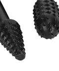 Close-up of special shaped rotating embossed grinding heads in Five Piece Wood Carving File Set For DIYers Woodworking Projects