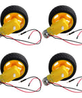 Four Mini DC Gearbox Motor Dual Shaft 1 To 48 TT Gearbox For Arduino Smart Car Robot 3 To 6V With Plastic Tire Wheels