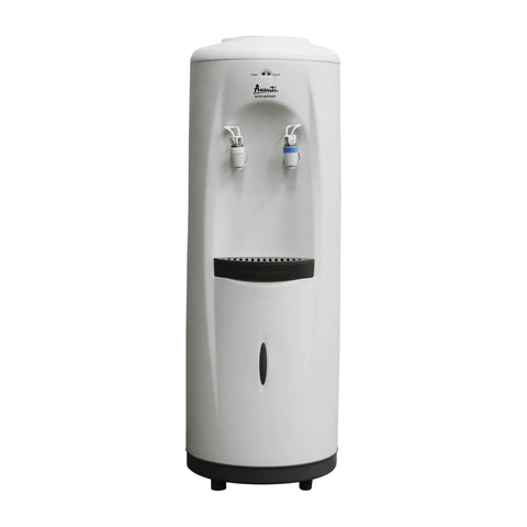 Top Loading Water Cooler Dispenser That Fits 3 And 5 Gallon Bottles, Freestanding Stainless Steel Reservoir, White