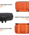 Heavy Duty Slick Daily Driver Travel Case For Macbook Adapters Type C Chargers And Tech Gear With Spacious Soft Interior For Hubs Mice And Cables Water Resistant PU Leather Black with mesh pocket and double zipper.