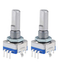 2-pack 360 Degree Rotary Encoder With Code Switch EC11 5 Pins 20mm D Shaft 20 Pulse Per Revolution Digital Potentiometer for DIY