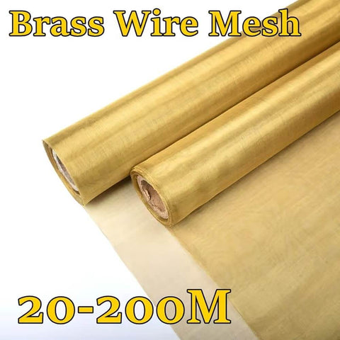 Brass Woven Wire Mesh 20 To 200 Mesh, 100 Cm By 50 Cm Sheet, ideal for EMI shielding, paint filtering, and crafting applications.