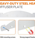 Magnetic Heat Deflector Plate for Pit Boss Pellet Grills Heavy Duty Steel Flame Tamer Main Plate Replacement with screws and magnet