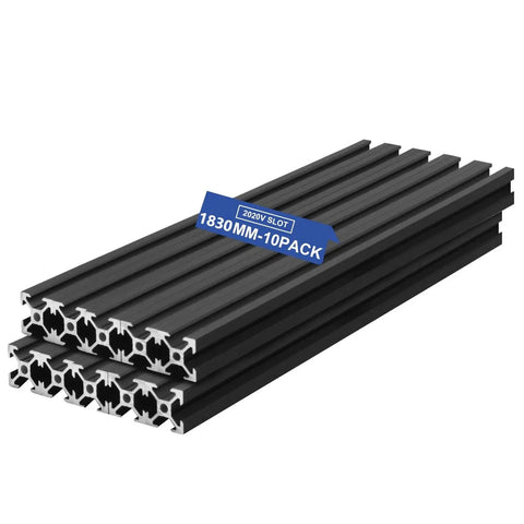 10 Pack 2020 V Slot Aluminum Extrusion European Standard 1830mm Length Anodized Aluminum Profile For CNC DIY 3D Printer Builds And Industrial Bracket Projects