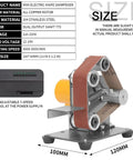 Compact Mini Belt Sander Electric Knife Sharpener Featuring Seven Adjustable Speeds And Multi Grit Abrasive Belts with copper motor and stainless steel frame.