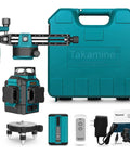 Go-To 3x360 Green Laser Level With 12 Lines, Self-Leveling 3D Cross Lines For Construction And Picture Hanging shown with case.