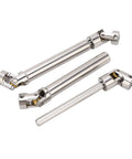 Two Pack Stainless Steel M4 RC Drive Shafts For One Tenth Scale Crawler Upgrades with brass ball joint, 113mm length, fits SCX10 II